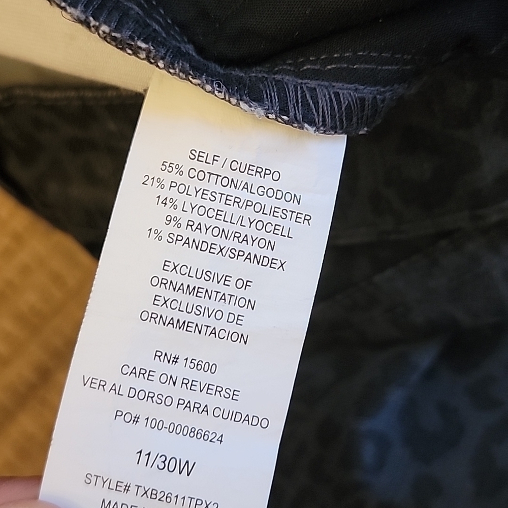 💥JOLT black leopard‎ jeans jeggings. Sz 11 - Picture 5 of 6